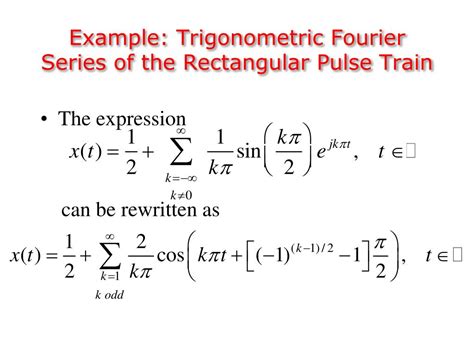 fourier series of pulse train|Fourier Series from Fourier Transform .
